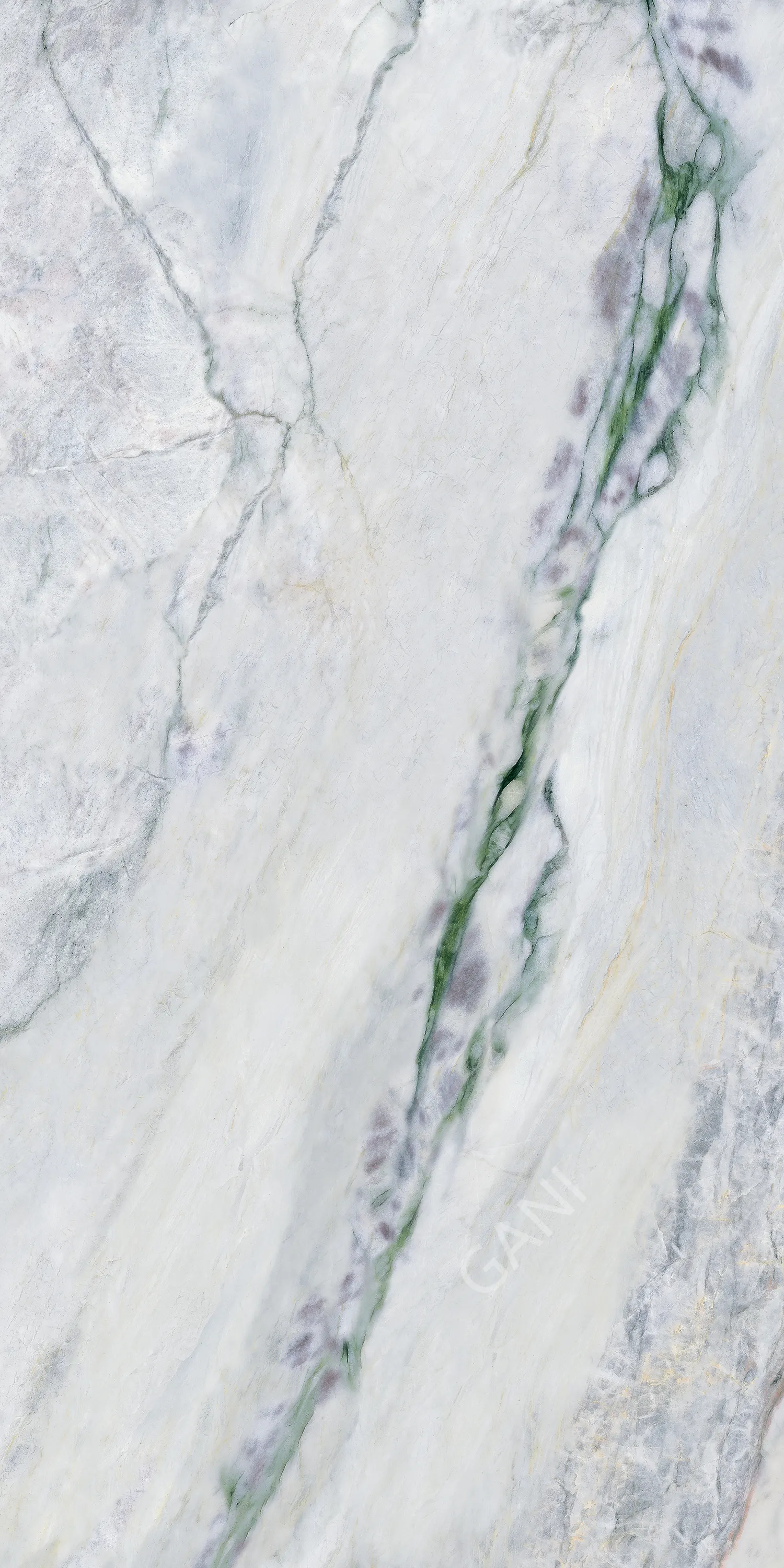 GANI CALACATTA MINT — White+Green